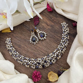 Elegant Victorian Diamond Short Neckpiece-Purple-VV1917